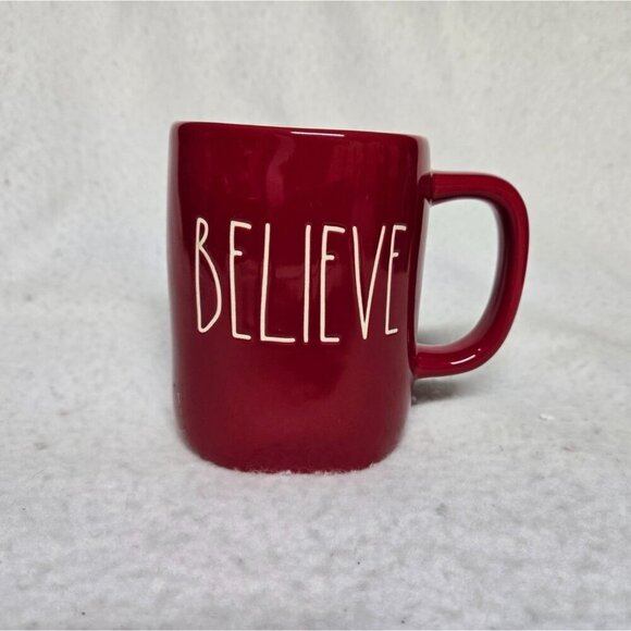 Rae Dunn By Magenta "Believe" Red Ceramic Mug 14oz - Picture 1 of 11